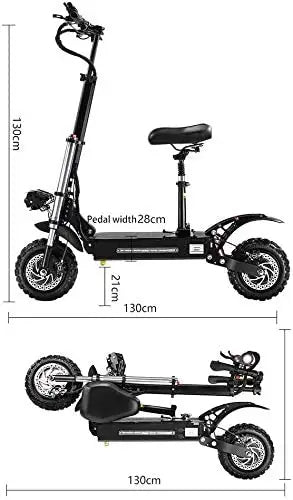 52v 60v Off-road E Scooter with Seat Electric Scooter Two Wide
